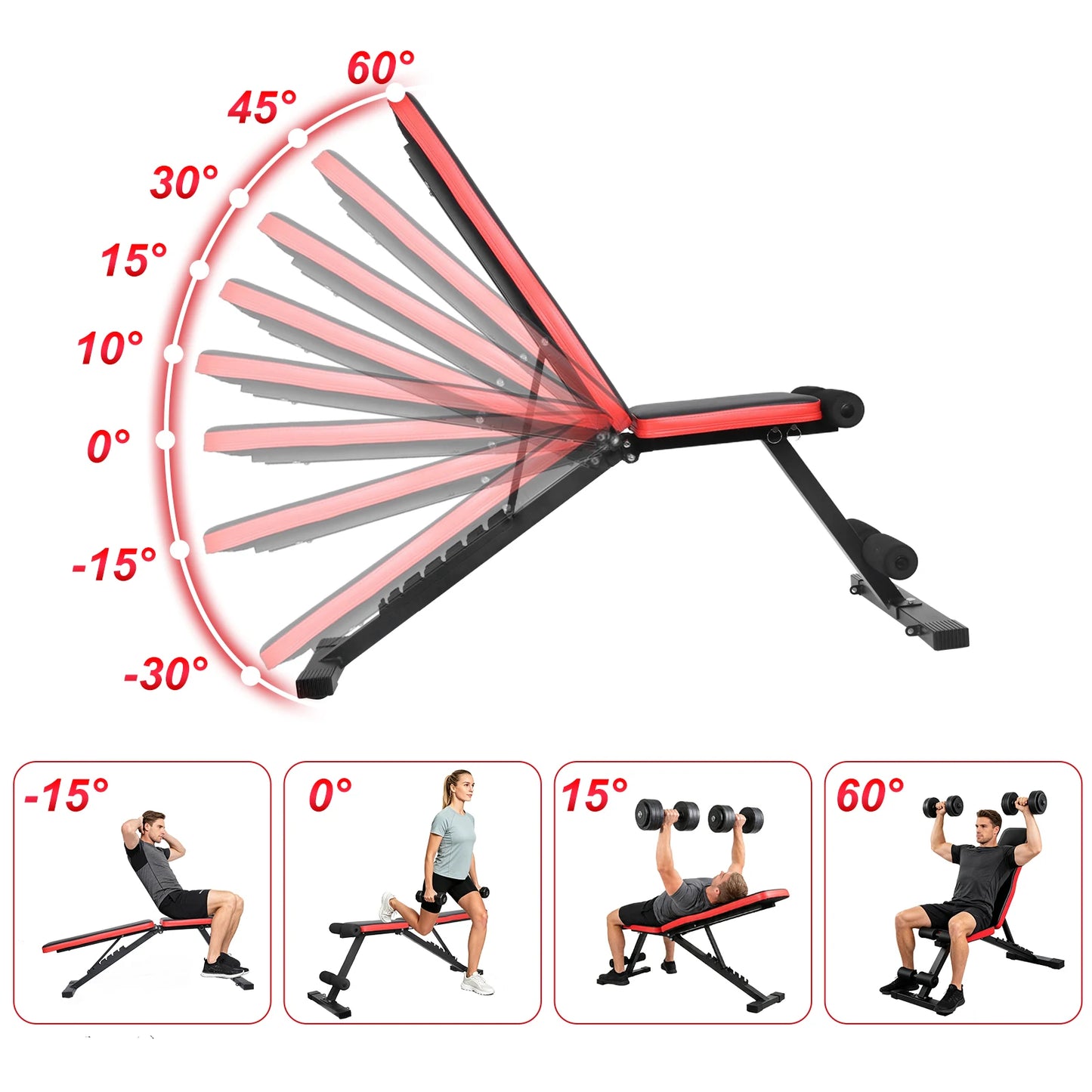 Banc de Musculation Pliable Multifonctionnel – 7 Positions, 300 kg