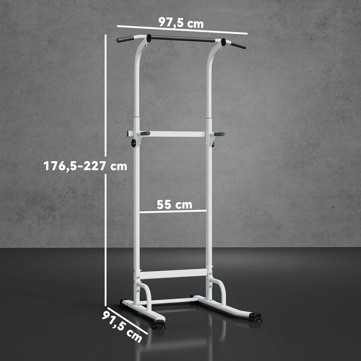 Station de Traction et Dips SPORTNOW – Réglable 12 Hauteurs, 120 kg | Velysio