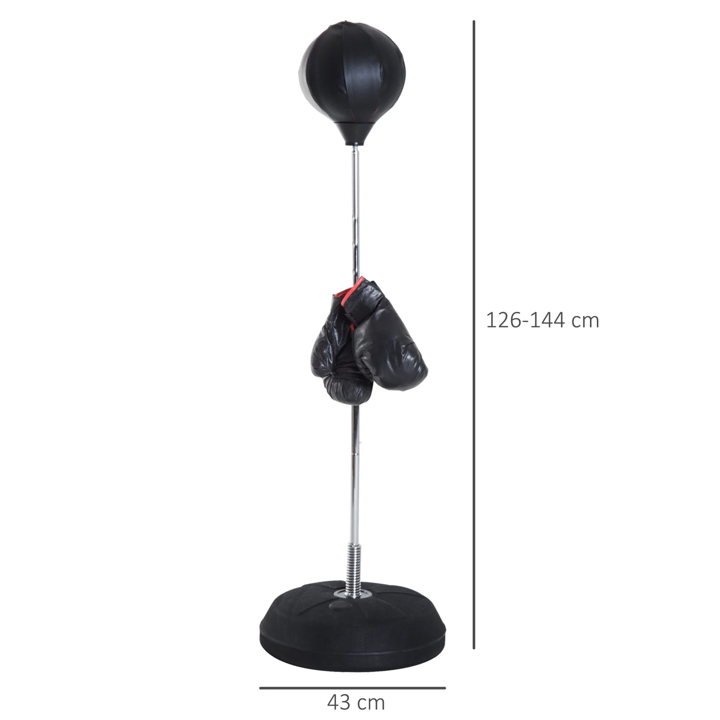 Punching Ball sur Pied – Réglable 126-144 cm, Gants & Pompe inclus | Velysio