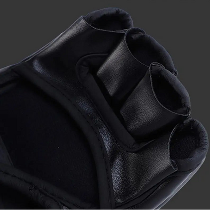 Gants de Boxe MMA Demi-Doigt en Cuir PU – Entraînement, Sac de Frappe, Kickboxing